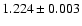 $1.224 \pm 0.003$