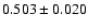 $0.503 \pm 0.020$