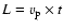 $L = v_{\rm p}
\times t$