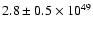 $2.8 \pm 0.5 \times 10^{49}$