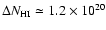 $\Delta N_{\rm HI}\simeq 1.2\times 10^{20}$