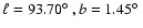 $\ell=93.70\hbox{$^\circ$ }, b=1.45\hbox{$^\circ$ }$
