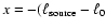$x=-(\ell _{\rm source}-\ell _{0}$
