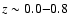 $z \sim 0.0{-}0.8$