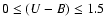$0 \le (U-B)\le 1.5$