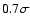 $ 0.7 \sigma$