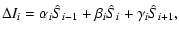 $\displaystyle \Delta I_i = \alpha_i \hat S_{i-1}
+ \beta_i \hat S_i + \gamma_i \hat S_{i+1},$