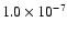 $1.0\times10^{-7}$