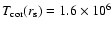 $T_{\rm cor}(r_{\rm s})=1.6\times 10^6$
