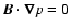 $\vec{B}\cdot \vec{\nabla} p=0$
