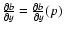 ${\partial b\over\partial y}=
{\partial b\over\partial y}(p)$