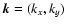 $\vec{k}= (k_x, k_y)$