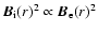 $\vec{B}_{\rm i}(r)^2 \propto \vec{B}_{\rm e}(r)^2$