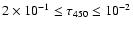 $2\times10^{-1} \le \tau_{450} \le 10^{-2}$