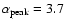 $\alpha_{\rm peak}=3.7$