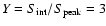 $Y=S_{\rm int}/S_{\rm peak}=3$