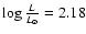 $\log {\frac {L} {L_{\odot}}} = 2.18$