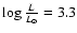 $\log {\frac {L} {L_{\odot}}} = 3.3$