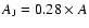 $A_{\rm J} = 0.28 \times A$