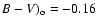 $B-V) _{\rm o} = -0.16$
