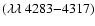$(\lambda \lambda ~4283{-}4317)$