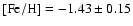 $\rm [Fe/H] = -1.43 \pm 0.15$