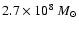 $2.7\times 10^8~M_\odot$