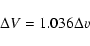 \begin{displaymath}%
\Delta V = 1.036 \Delta v
\end{displaymath}