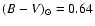 $(B-V)_\odot = 0.64$