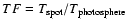 $TF=T_{{\rm spot}}/T_{{\rm photosphere}}$