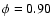 $\phi=0.90$