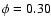 $\phi=0.30$