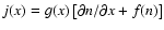 $j(x)=g(x)\left [\partial n/\partial x+f(n)\right ]$