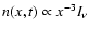 $n(x,t)\propto x^{-3}I_{\nu}$