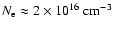 $N_{\rm e}\approx 2\times 10^{16}
~\rm {cm^{-3}}$