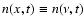 $n(x,t)\equiv n(\nu,t)$
