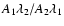 $A_1\lambda_2/A_2\lambda_1$