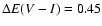 $\Delta E(V-I)=0.45$