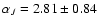 $\alpha_J=2.81\pm0.84$