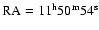$\rm RA=11^h50^m54^s$