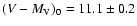 $(V-M_{\rm V})_0=11.1\pm0.2$