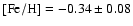 $\rm [Fe/H]=-0.34\pm0.08$