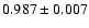 $0.987 \pm 0.007$
