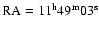 $\rm RA=11^h49^m03^s$