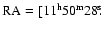 $\rm RA =[11^h50^m28\hbox{$.\!\!^{\rm s}$ }$