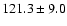 $121.3\pm9.0$