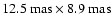 $12.5~{\rm mas}\times8.9~{\rm mas}$