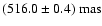 $(516.0\pm0.4)~{\rm mas}$
