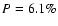 $P=6.1\%$