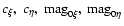 $c_{\xi},~c_{\eta},~{\rm mag}_{0\xi},~{\rm mag}_{0\eta}$
